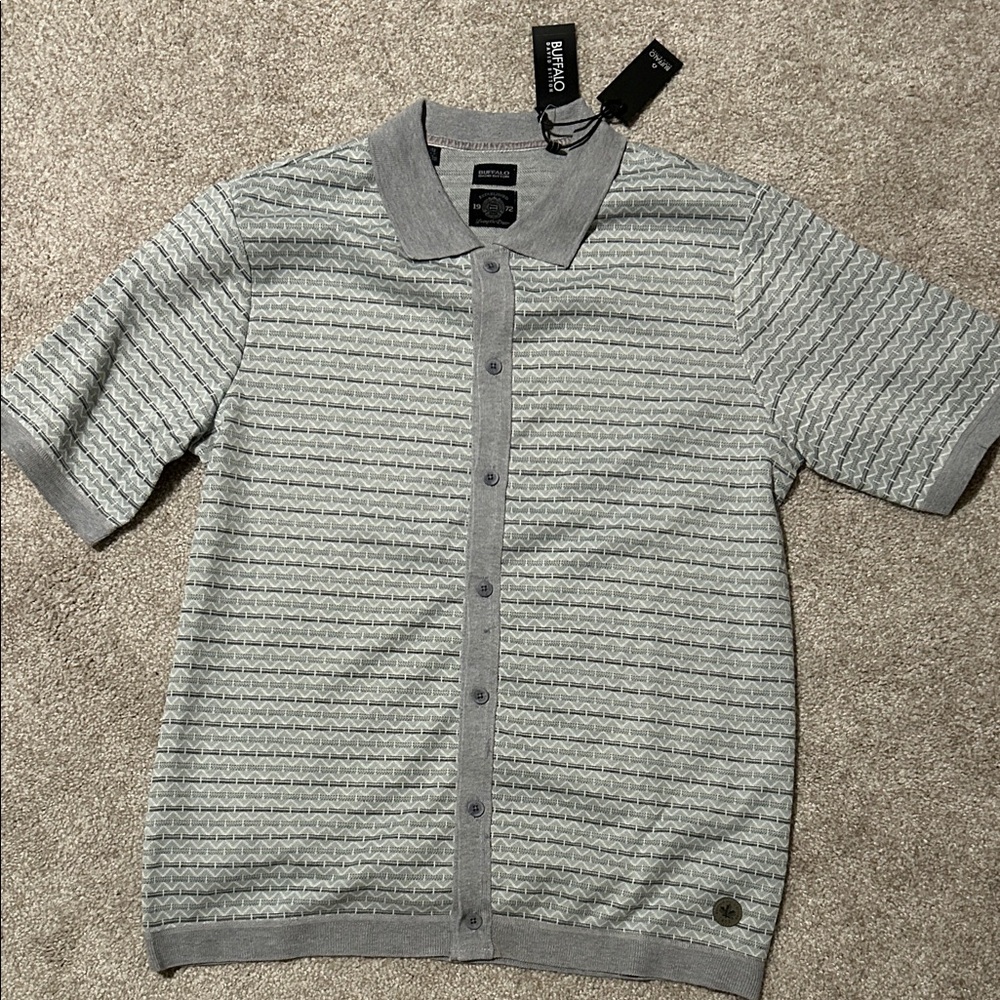 Buffalo David Bitton Gray Patterned Shirt